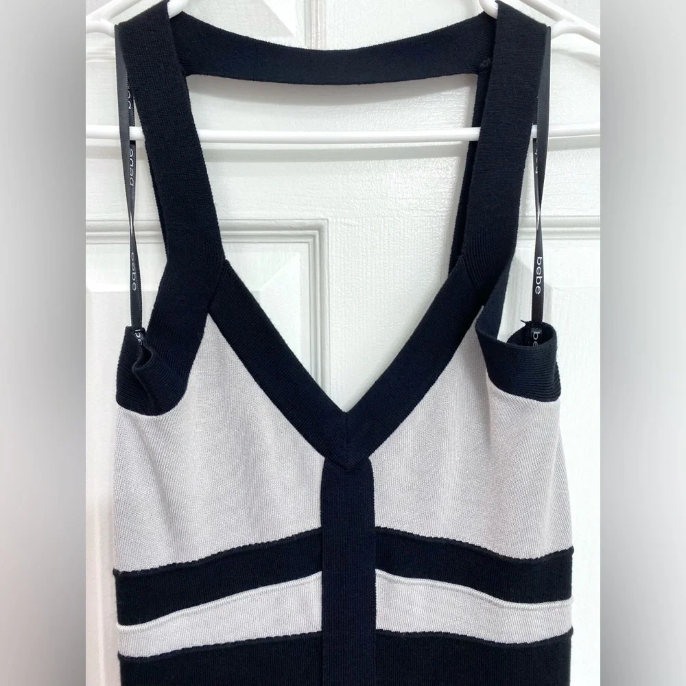 NWOT - Black and Gray Knit Bodycon Dress - Size M - Picture 2 of 4